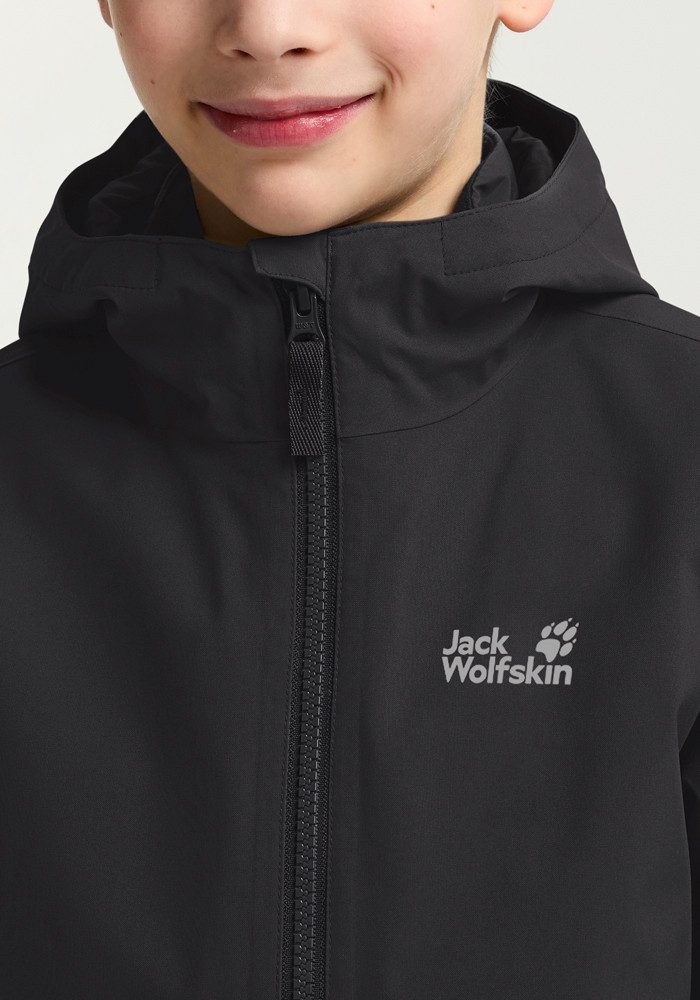 Jack Wolfskin 3-in-1-Funktionsjacke HYBRID 3IN1 JACKET K für Kinder, atmungsaktive Fleece-Innenjacke, wasserdichte Außenjacke – Bild 4 von 5