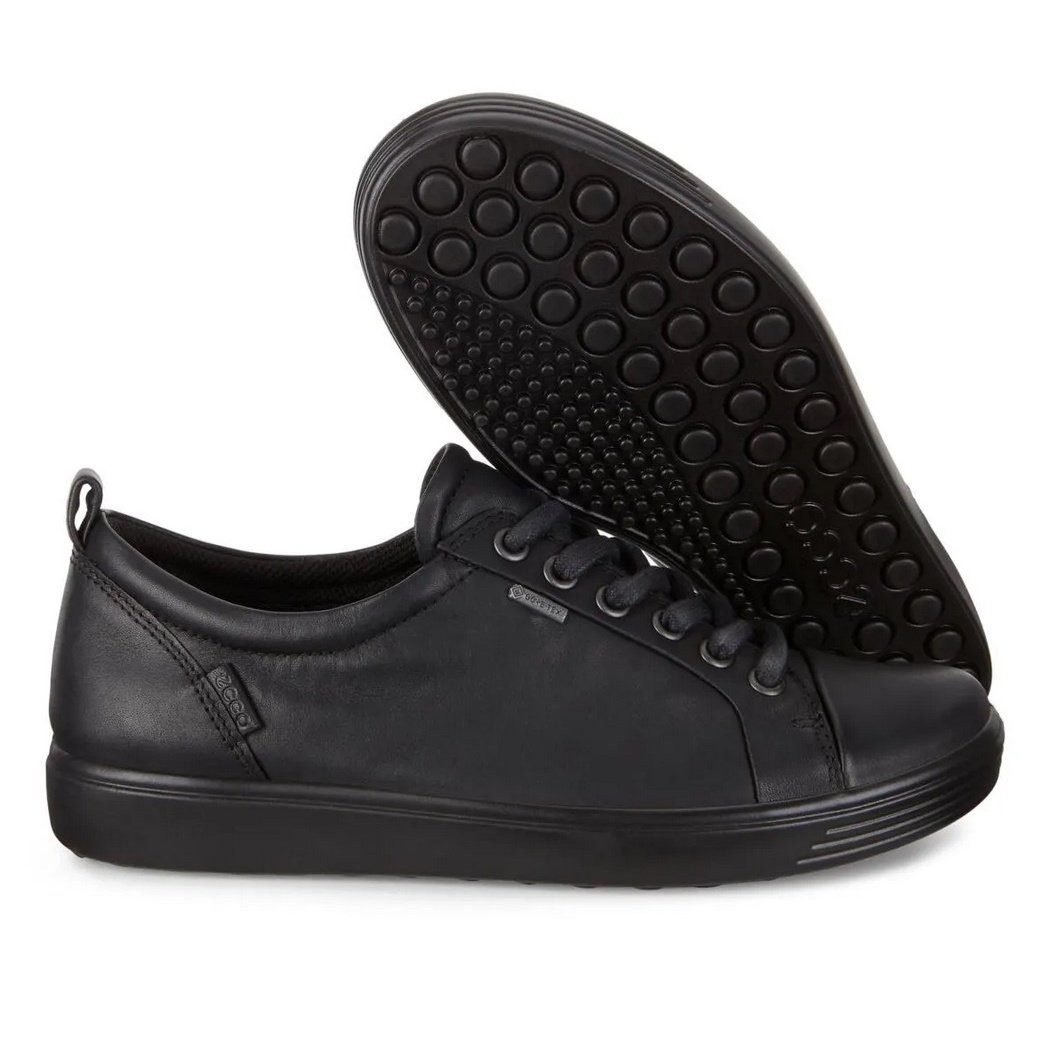 Ecco Soft 7 Gtx Tie (Leder) schwarz Damen Sneaker günstig online kaufen