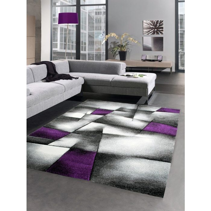 Teppich Moderner Teppich Kurzflor Wohnzimmerteppich Konturenschnitt Carpetia rechteckig Höhe: 13 mm