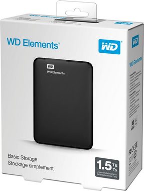 WD Elements Portable externe HDD-Festplatte (1,5 TB) 2,5" 5000 MB/S Lesegeschwindigkeit