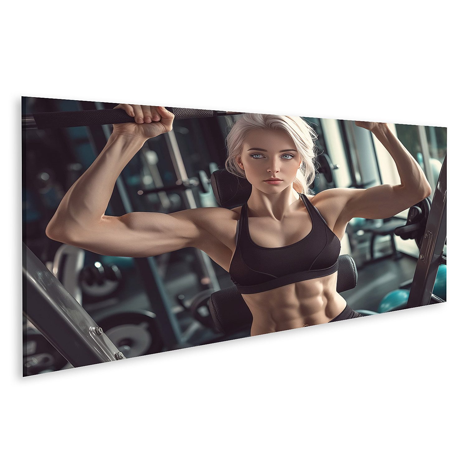 islandburner Leinwandbild, Fitness Training im Fitnessstudio mit junger Frau
