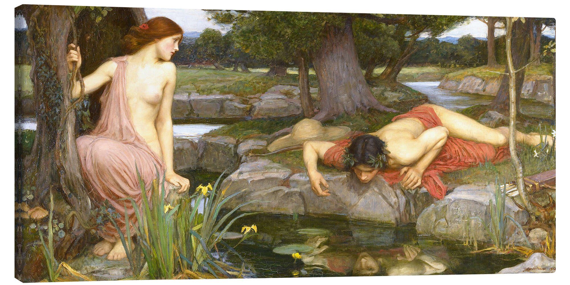 Posterlounge Wandbild Echo und Narcissus, John William Waterhouse, erhältlich als Poster, Leinwandbild, Wandsticker oder Acrylglasbild