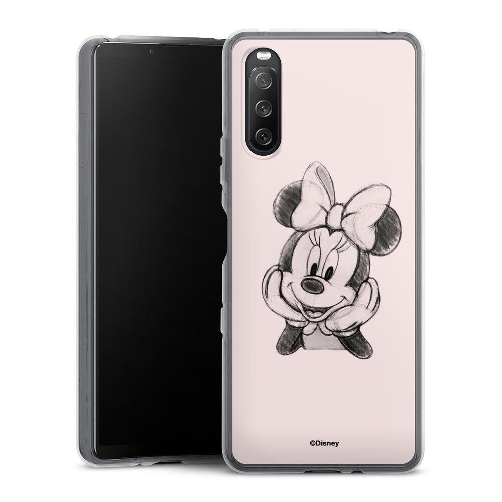 DeinDesign Handyhülle Minnie Mouse Offizielles Lizenzprodukt Disney Minnie Posing Sitting, Sony Xperia 10 III Silikon Hülle Bumper Case Handy Schutzhülle