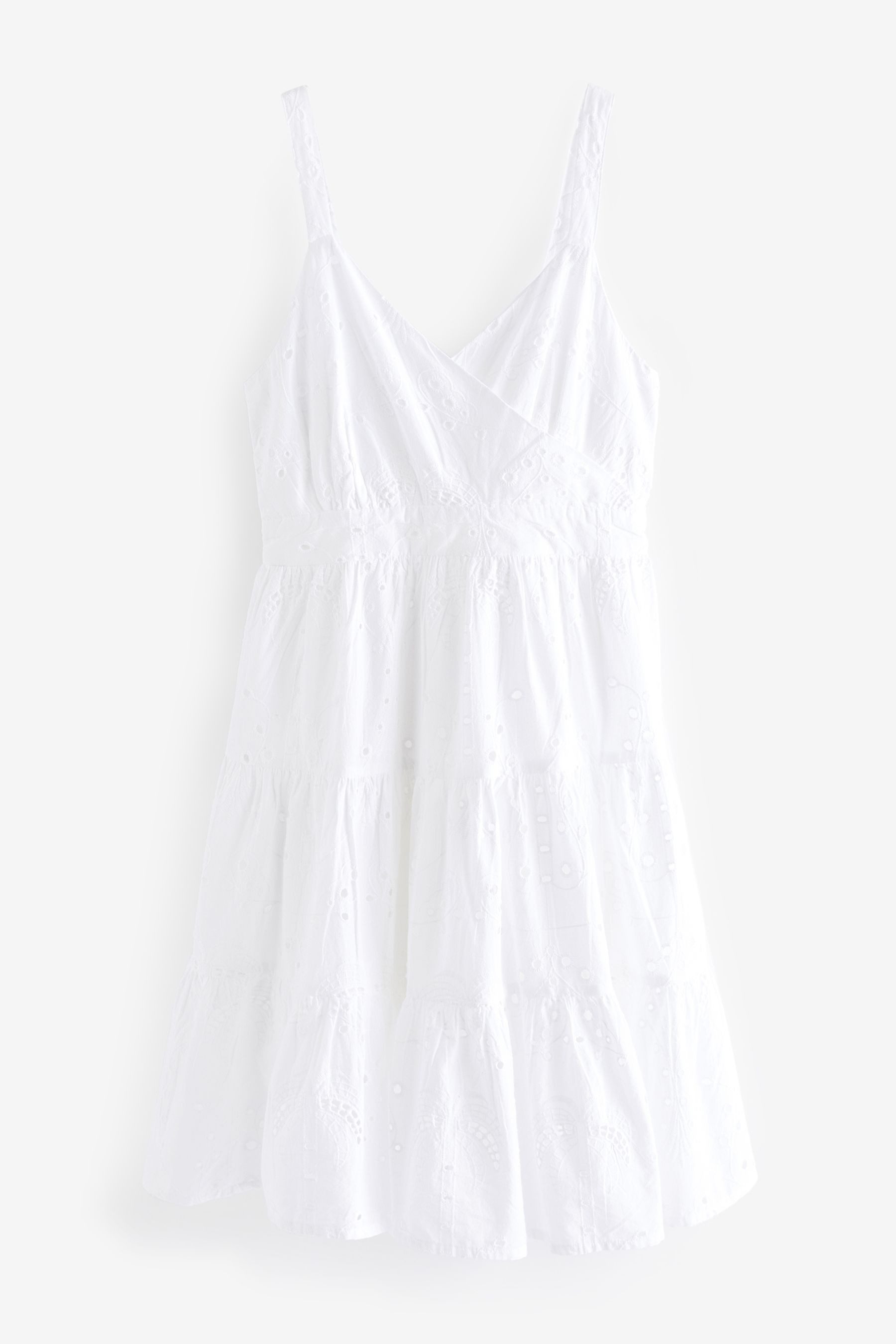 Next Sommerkleid Sommerliches Minikleid mit Lochstickerei (1-tlg)