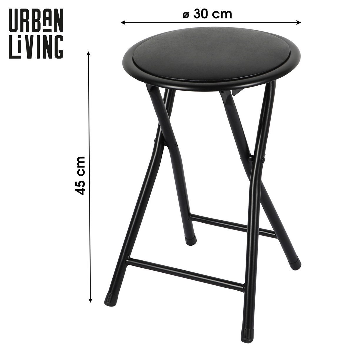 Urban Living Hocker Klapphocker Hocker Klappstuhl (Schwarz), belastbar bis günstig online kaufen