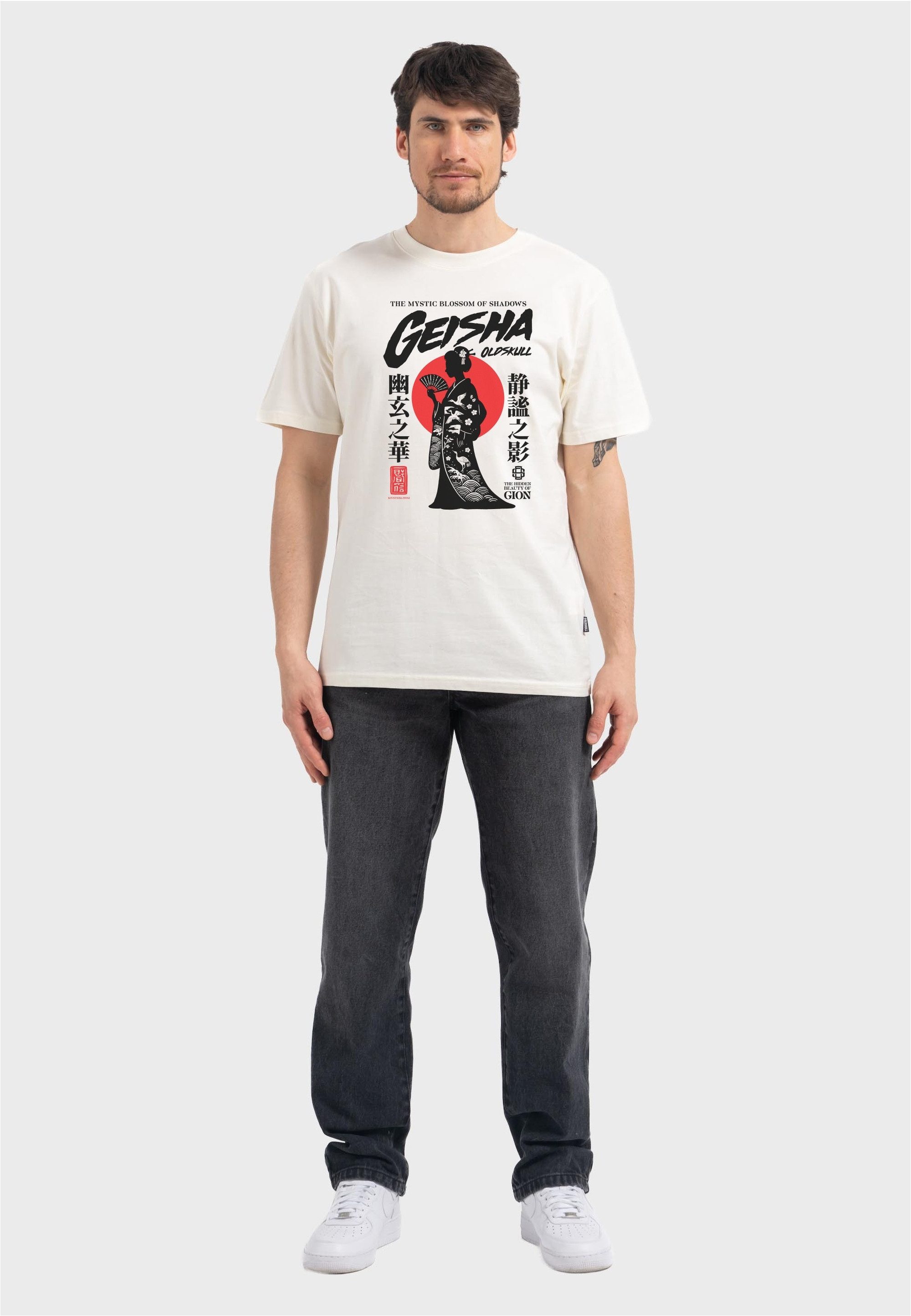 Oldskull T-Shirt Shadow Graphic mit Motivdruck im Japan-Stil