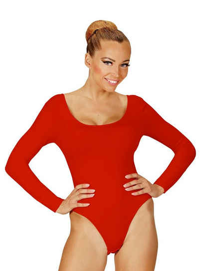 Widdmann Kostüm Body rot, Einfarbige Basics zum individuellen Kombinieren