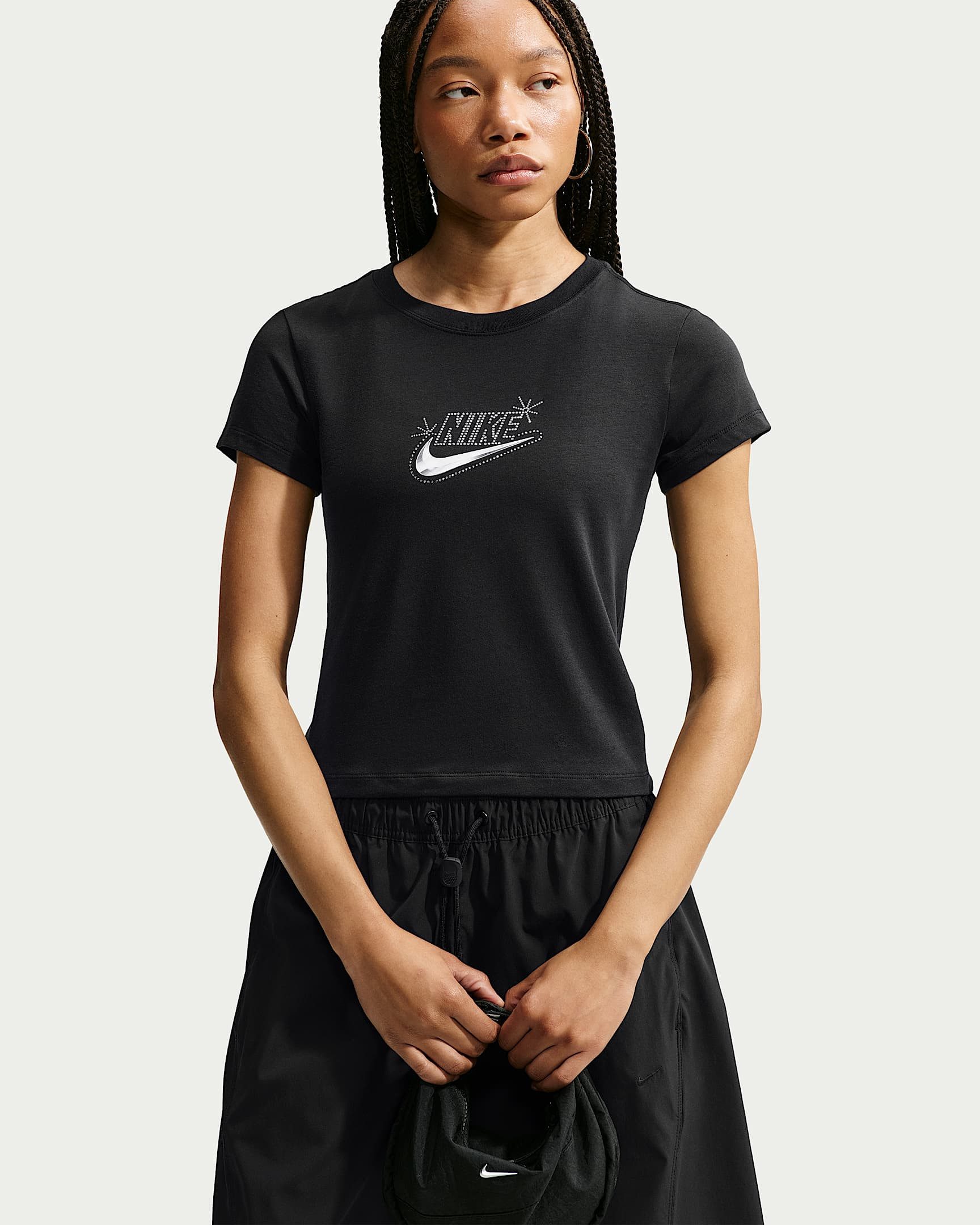 Nike Sportswear T-Shirt W NSW NK CHLL KNT MCRP TEE SHN Kurzarm, mit Rundhalsausschnitt, aus Jersey