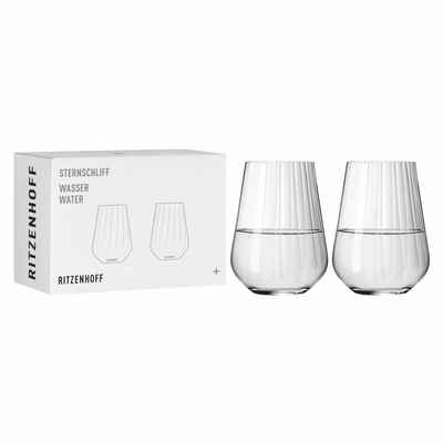 Ritzenhoff Becher Wasserglas 2er-Set Sternschliff 002, Kristallglas, Made in Germany