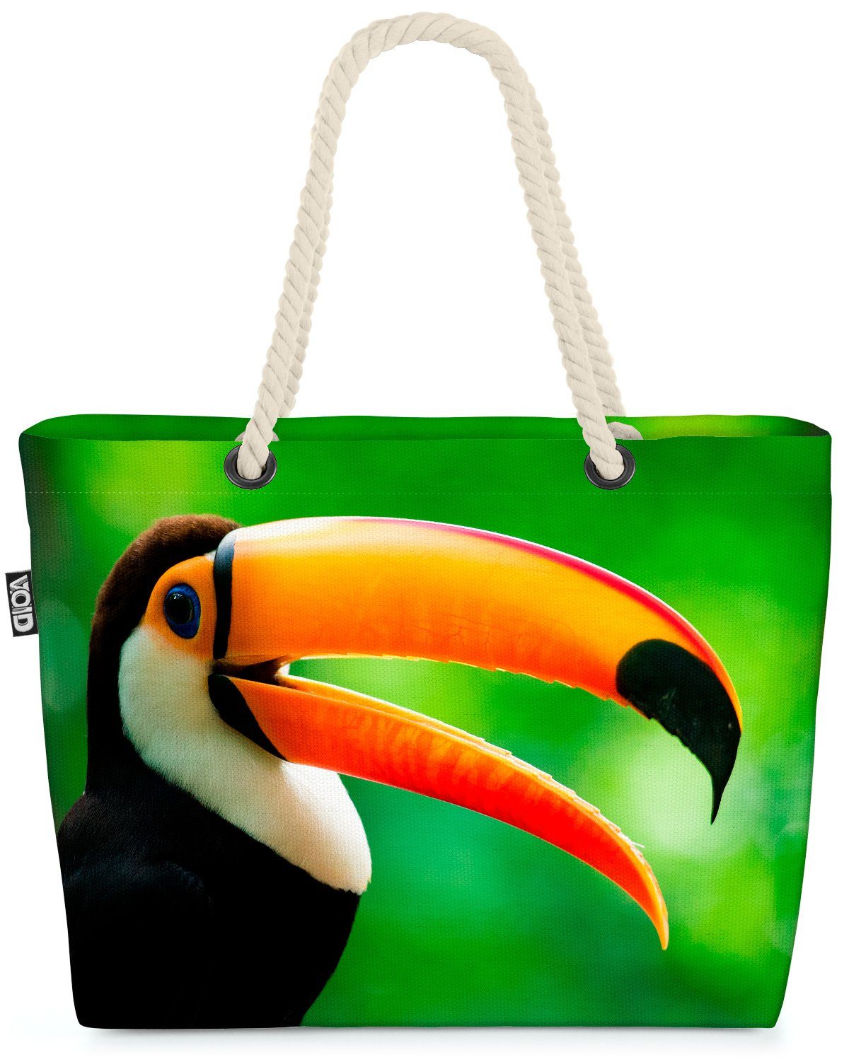 Neue Store-Spezialfunktion! VOID Strandtasche Schnabel Urlaub Safari Brasi (1-tlg), Tukan Vogel Vogel Dschungel Safari Tukan