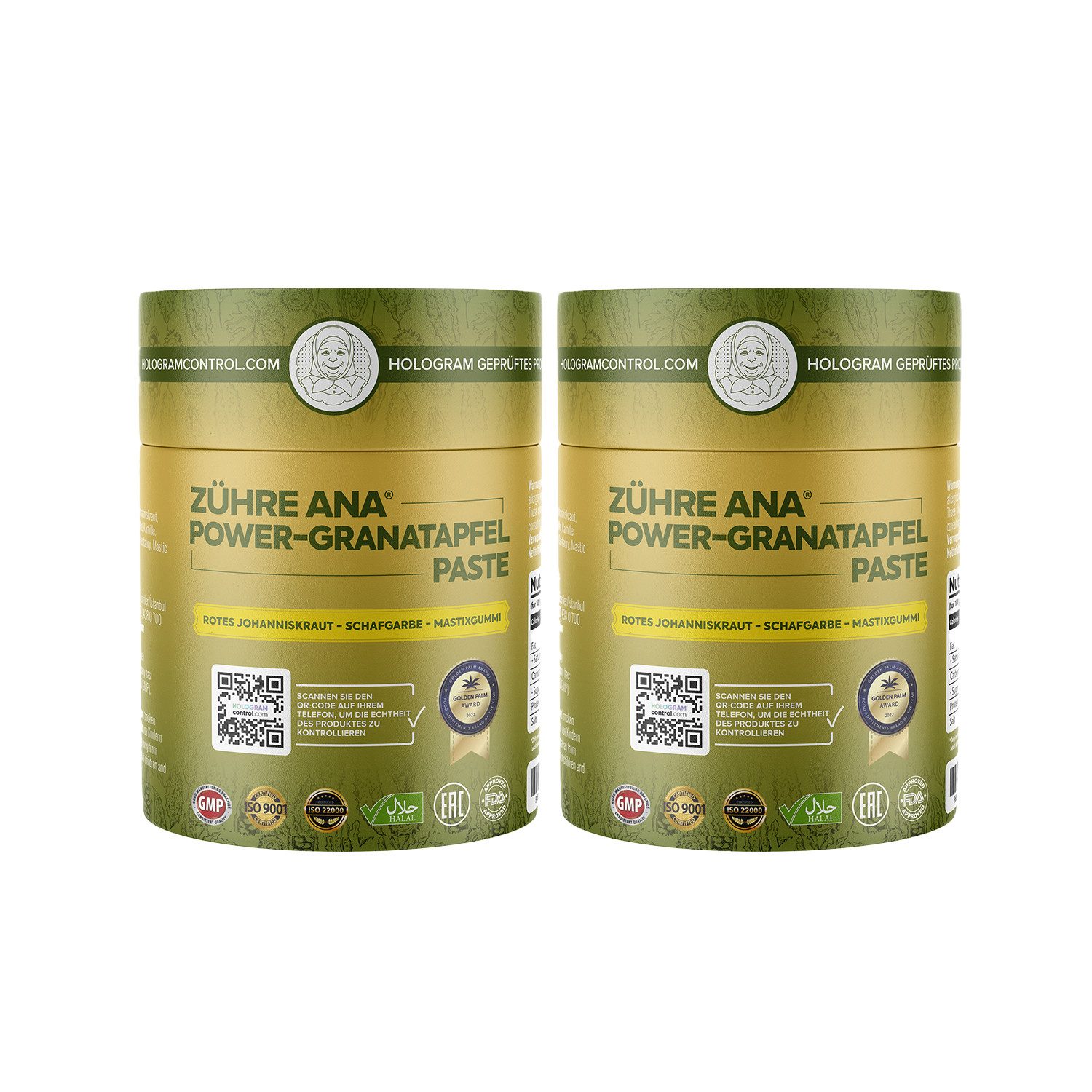 Zühre Ana® Granatapfelpaste – Formel mit Kamillenhonig und Schafgarbenextrakt Paste, 480 g, Granatapfelpaste Geeignet zur Unterstützung Ihrer täglichen Routine.