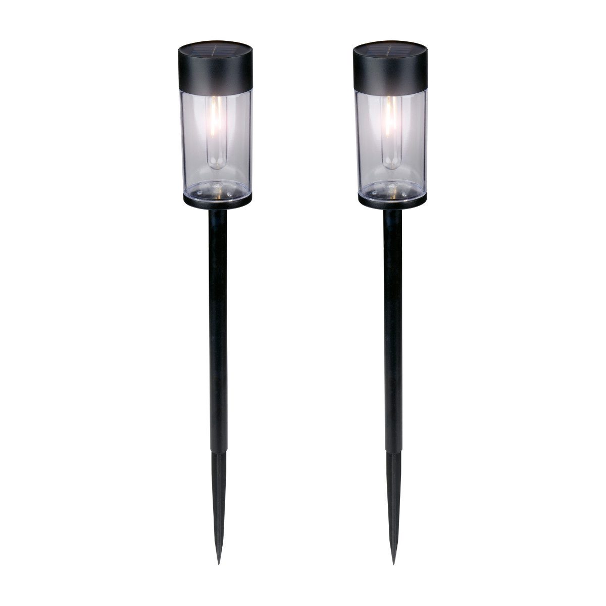 Grundig Gartenleuchte Grundig Solarlampen für Außen 2er Set - Solarleuchten Garten