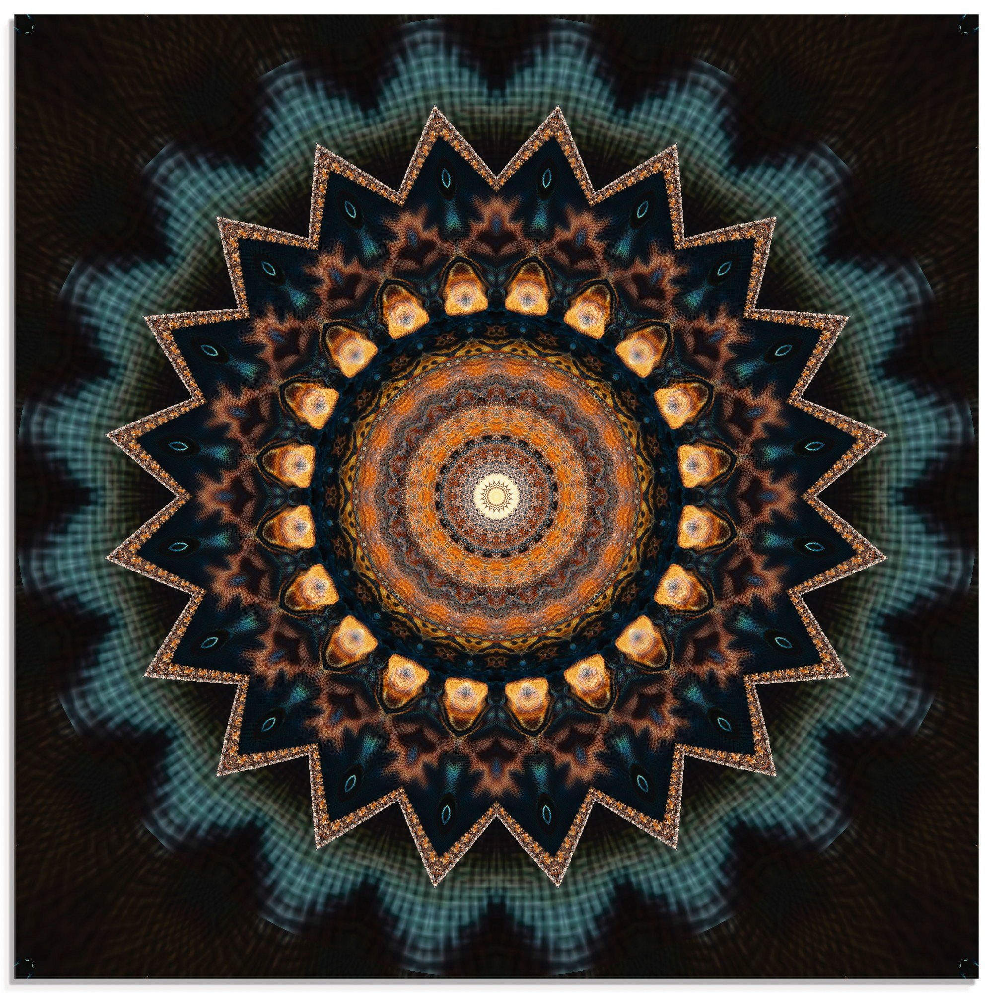 Artland Glasbild Mandala St), verschiedenen (1 kosmisches in Muster Größen Bewusstsein
