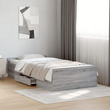 vidaXL Bett Bettgestell mit Schubladen Grau Sonoma 100x200 cm Holzwerkstoff