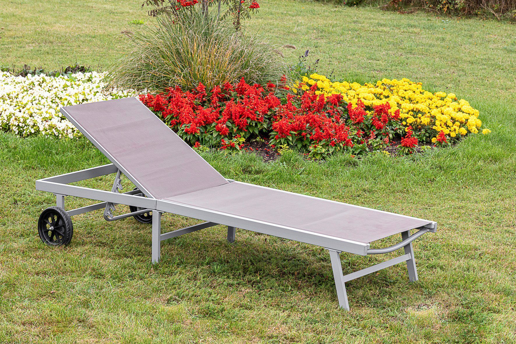 St., 5-fach Aktionsliege, Aluminiumgestell Textilbezug Gartenliege verstellbar, 1 MERXX mit