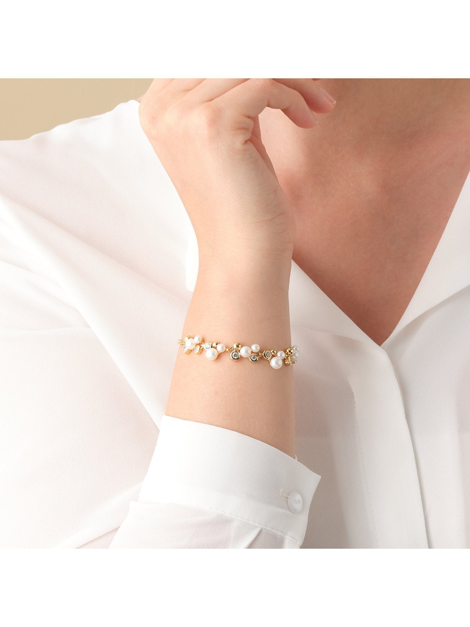 FAVS Silberarmband FAVS Damen-Armband 925er Silber Süßwasserperle, Modern