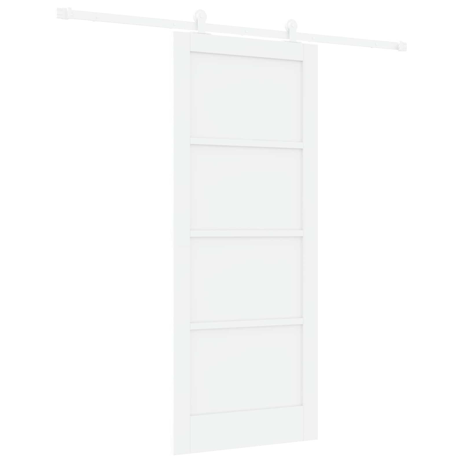 vidaXL Haustür Schiebetür Weiß 83 x 202 cm Massives Kiefernholz (1-St)