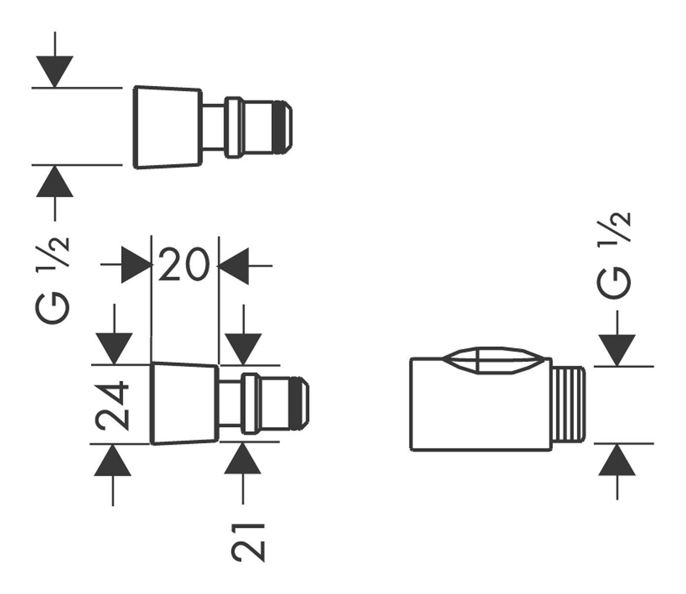 hansgrohe Brausegarnitur, Höhe 2.4 cm, Schnellkupplung für Handbrausen - Sc günstig online kaufen
