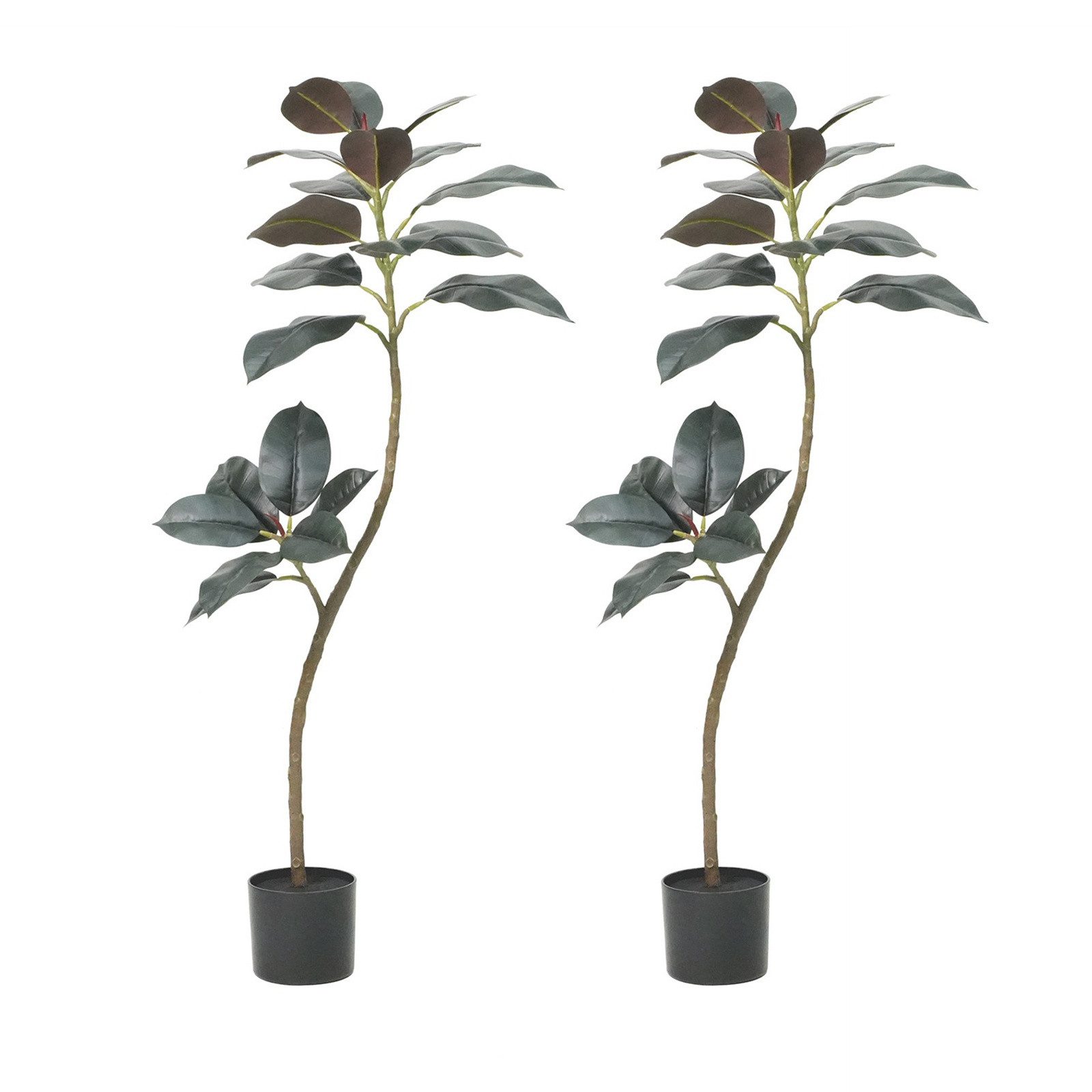 Künstliche Zimmerpflanze 2pcs Kunstkautschuk Baum Gummi günstig online kaufen