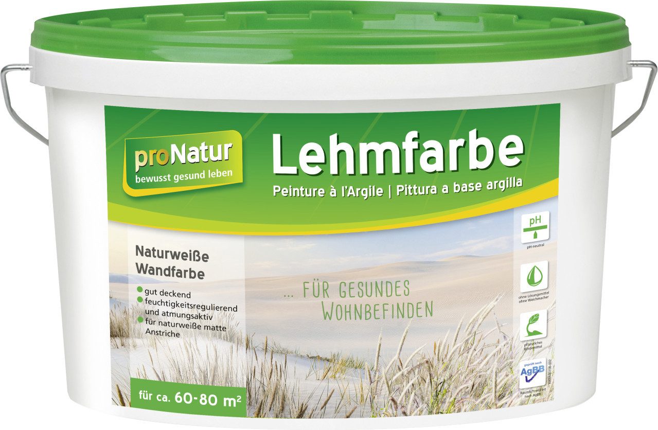 Pronatur Wandfarbe Pronatur Lehmfarbe Naturweiß 10 L weiß