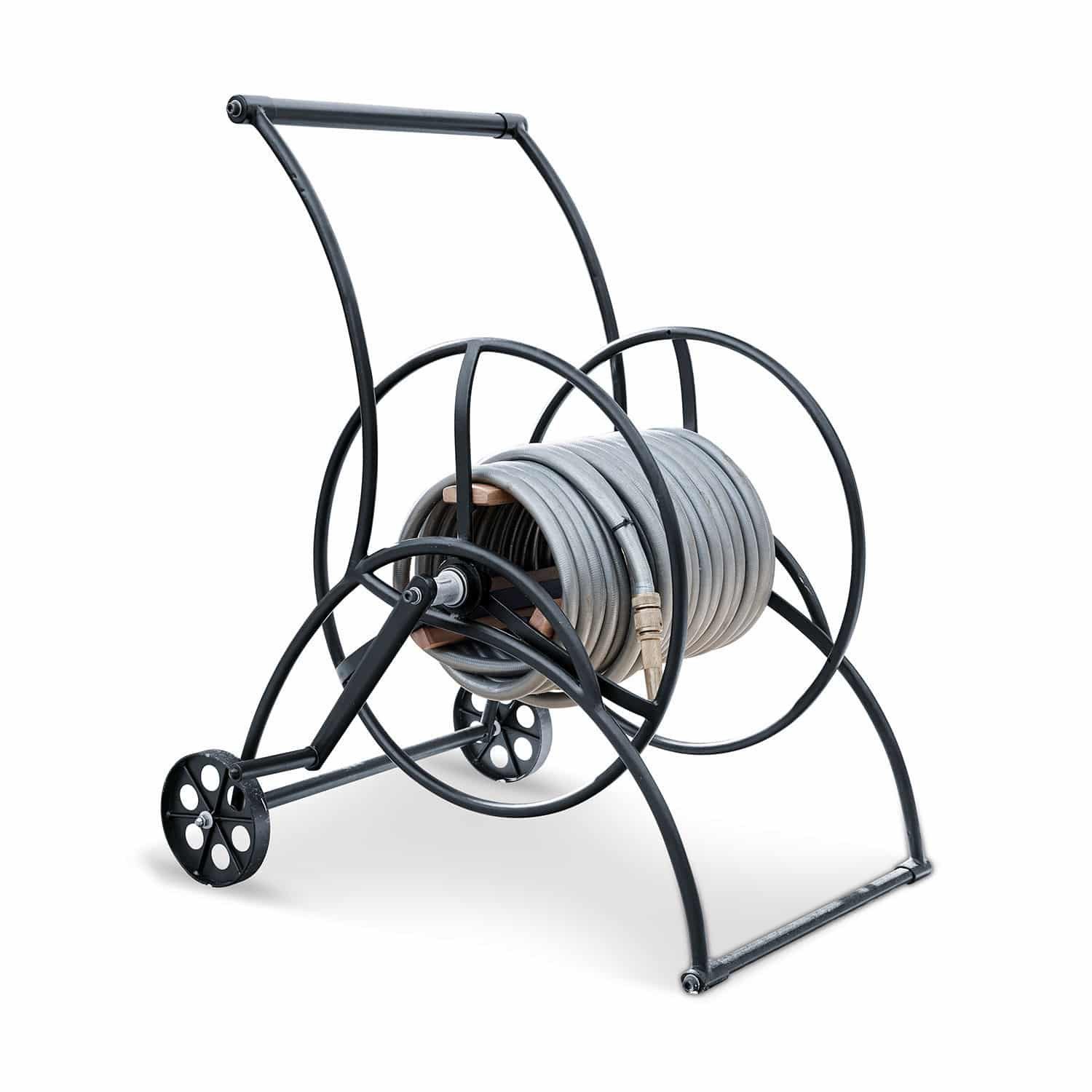 Mirabeau Gartenfigur Schlauchwagen Middleby schwarz