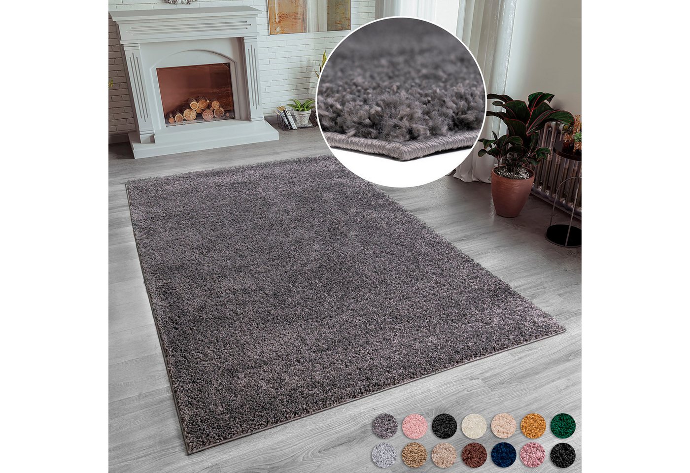 OTTO home Hochflor-Teppich Viva Shaggy, in Standard- und Premium-Qualität, 30 mm oder 45 mm Höhe, rechteckig, Uni Farben, einfarbig, weich, kuschelig, Läufer, Kundenliebling