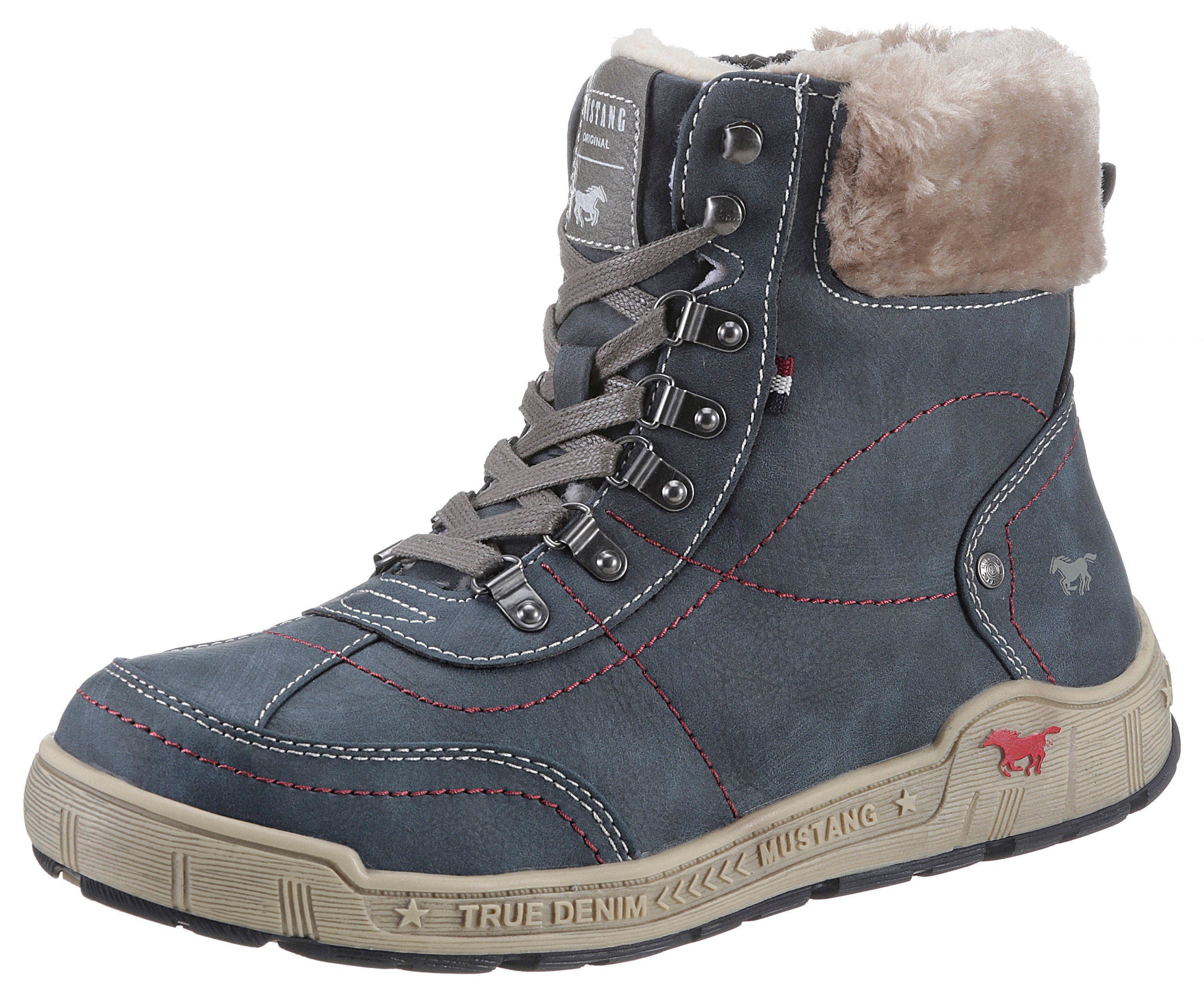 Mustang Shoes Winterboots mit Kunstfellkragen in Weite G = weit günstig online kaufen