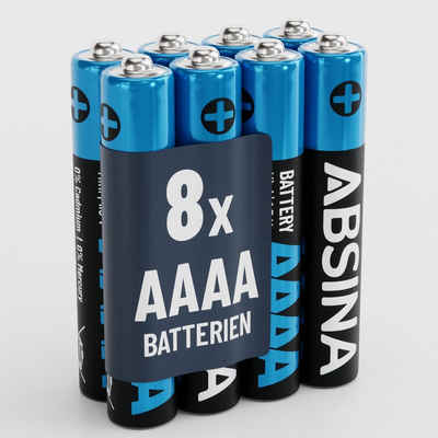 ABSINA 8x AAAA Batterien 1,5V Alkaline LR61, für Surface Pen, Tablet Stift Batterie, (1 St)