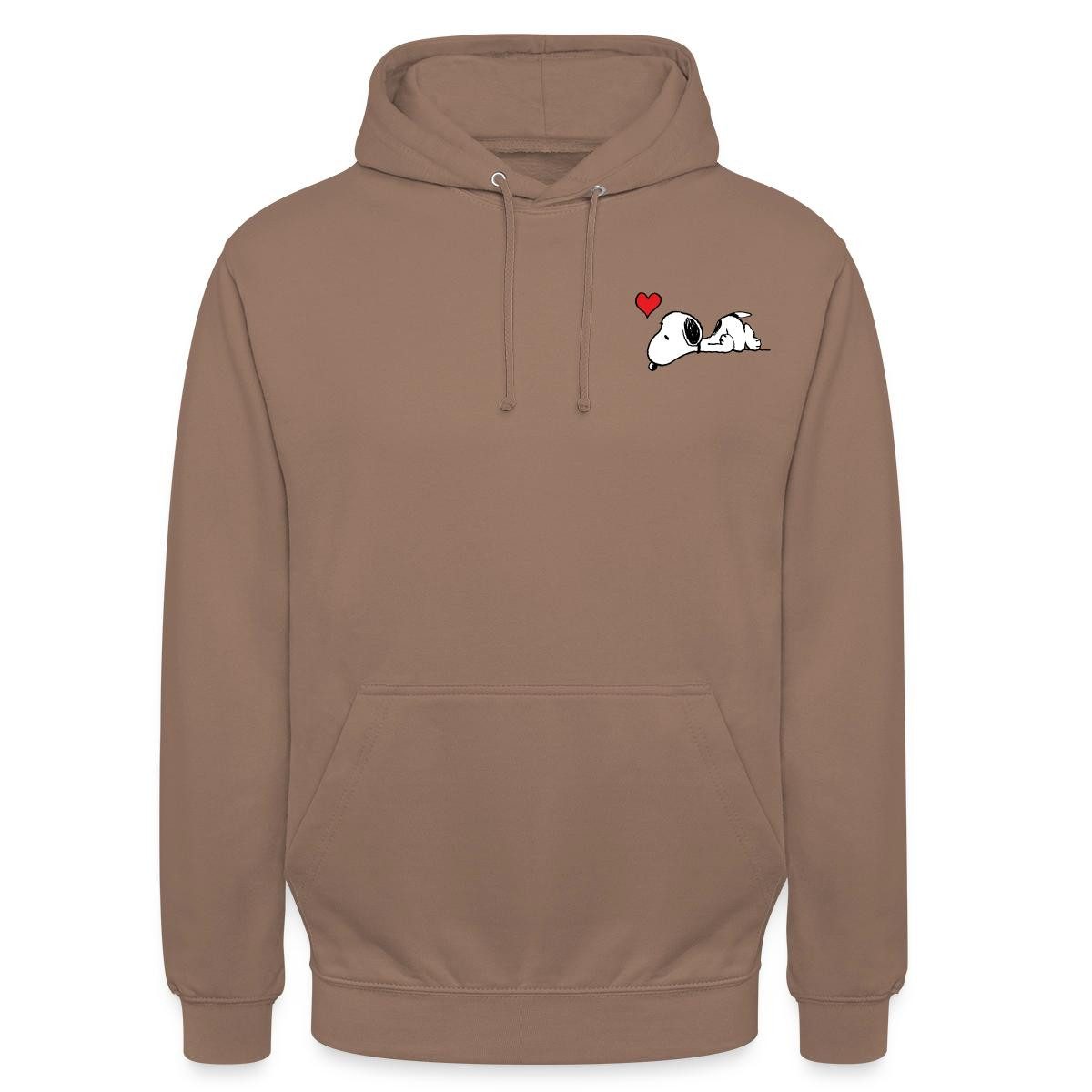 Spreadshirt Hoodie Peanuts Snoopy Herz Brustmotiv Unisex Hoodie (1-tlg)
