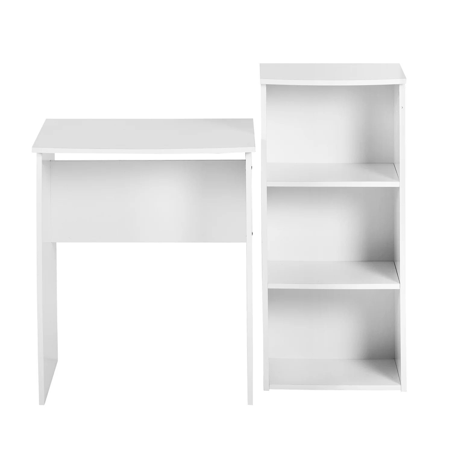 Bürotisch-Kombi mit Weiß Coonoor 3 Moderner Design Nordisches in Schreibtisch Bücherregalen,