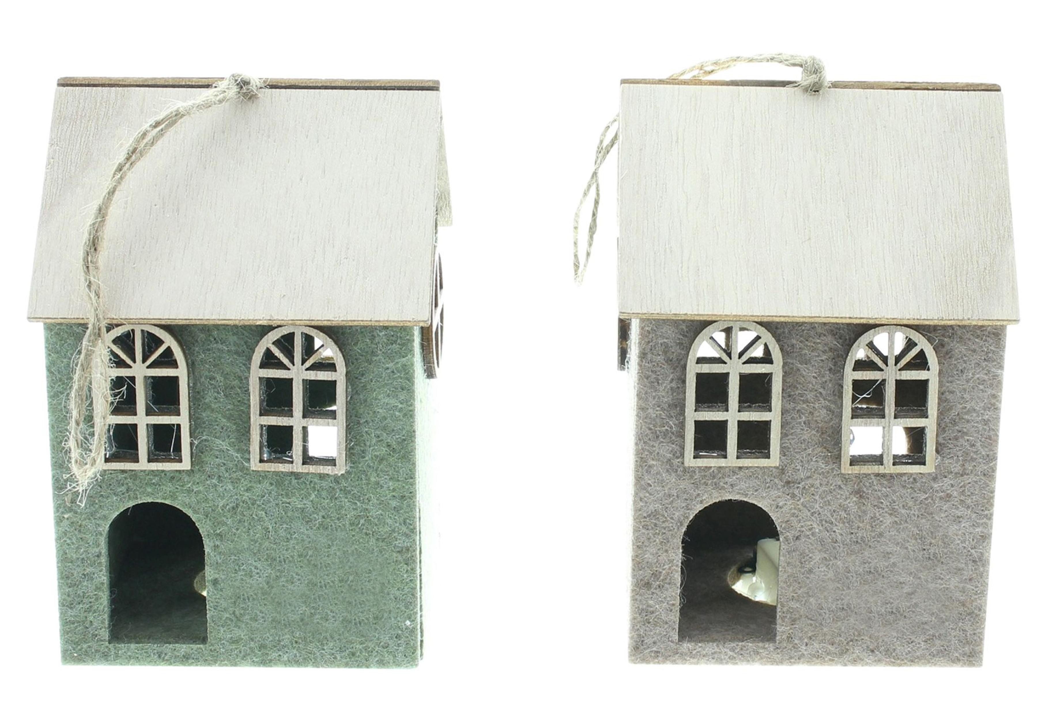 LED Dekoobjekt LED-Hänger "Haus", 2er Set
