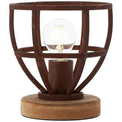 Brilliant Tischleuchte Matrix Wood, Lampe Matrix Wood Tischleuchte 18cm rostfarbend 1x A60, E27, 40W, ge