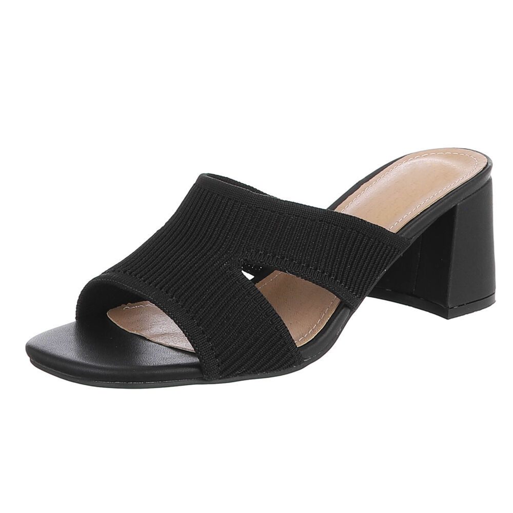 Damen Sandaletten mit Blockabsatz und Riemen Pantolette