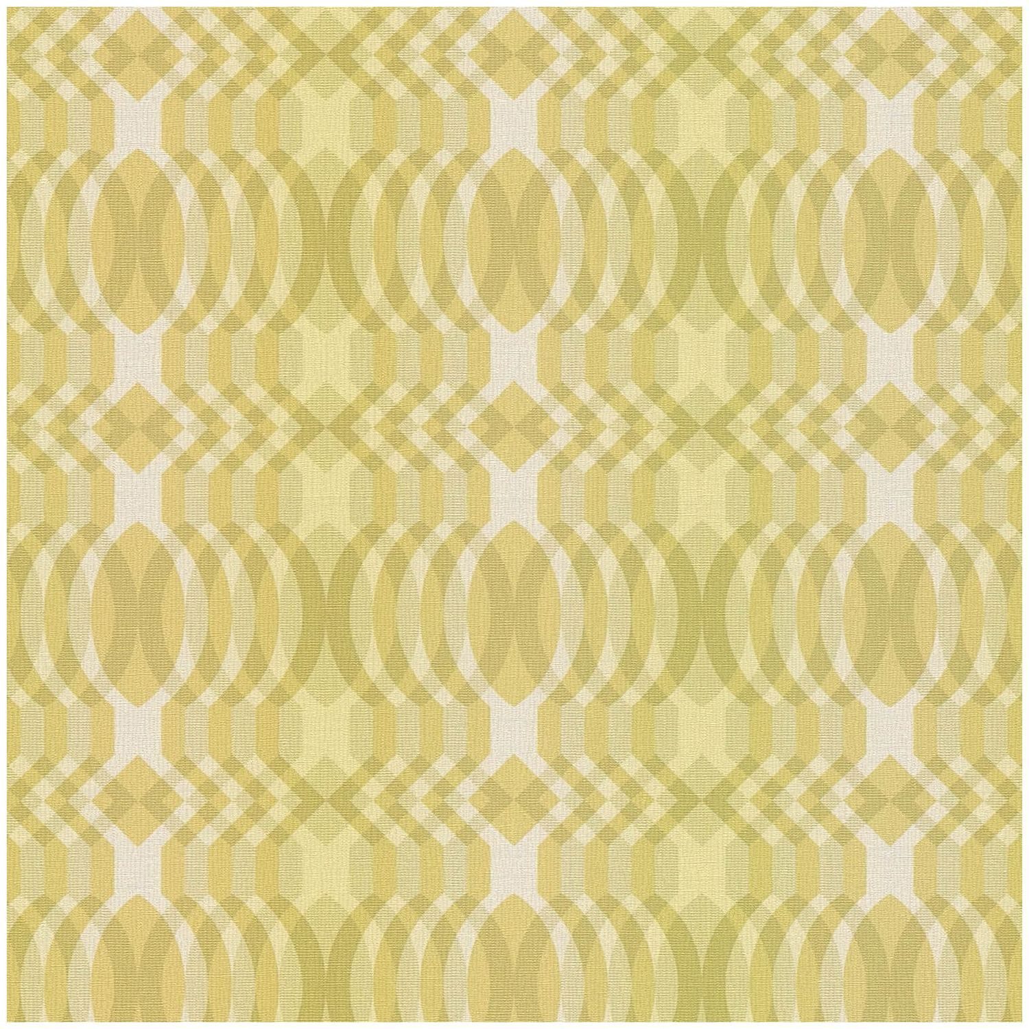 Profhome Vliestapete 395341-GU Retro Tapete grafisch matt grün gelb-grün, geprägt, (1 Rolle, 4,51 qm), heißgeprägte Vliestapete, gelbgrün