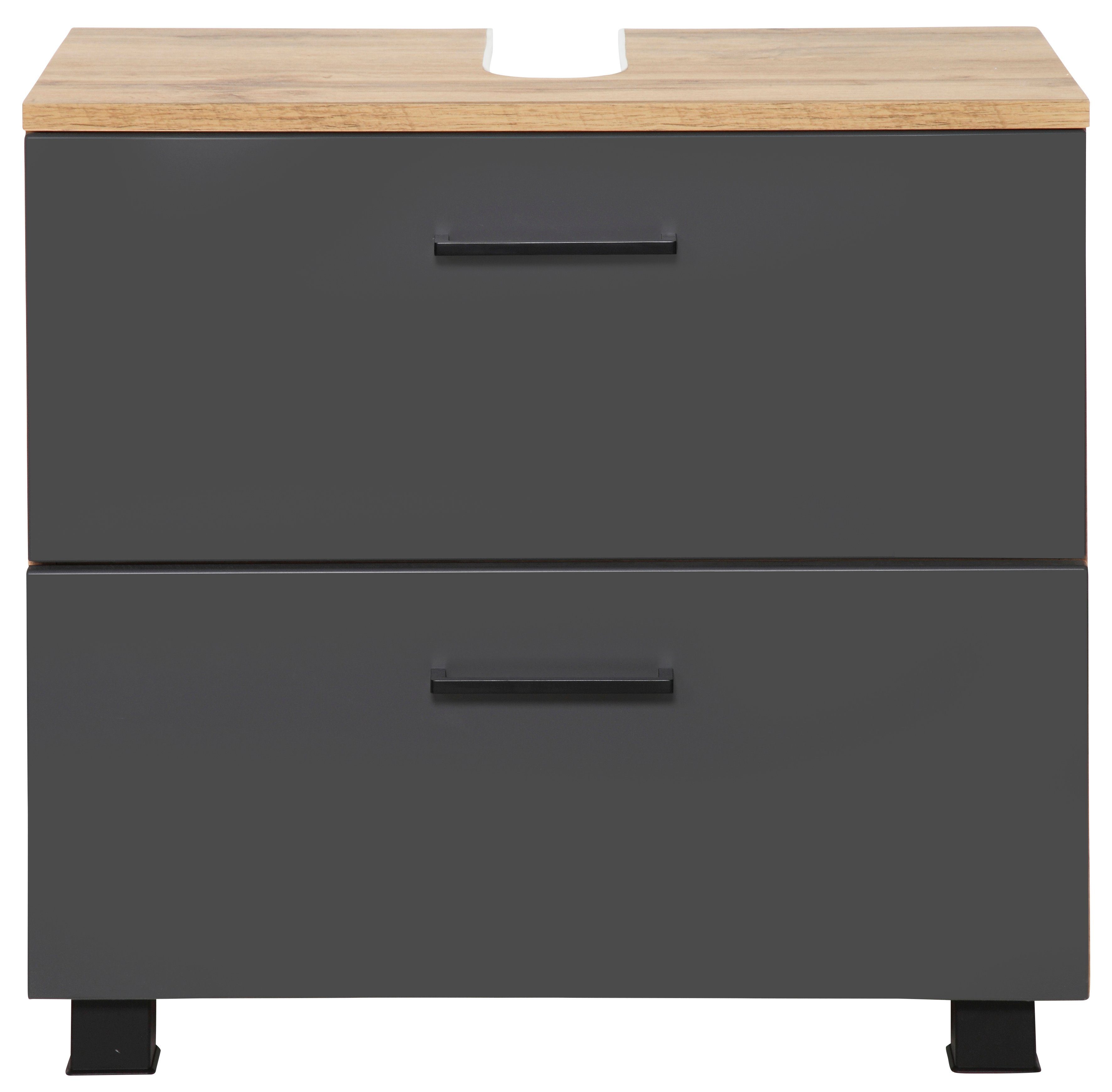 welltime Waschbeckenunterschrank Trento, verschiedene Ausführungen und Farben Badmöbel, Breite 60 cm, Beckenunterschrank auf Füßen, Made in Germany