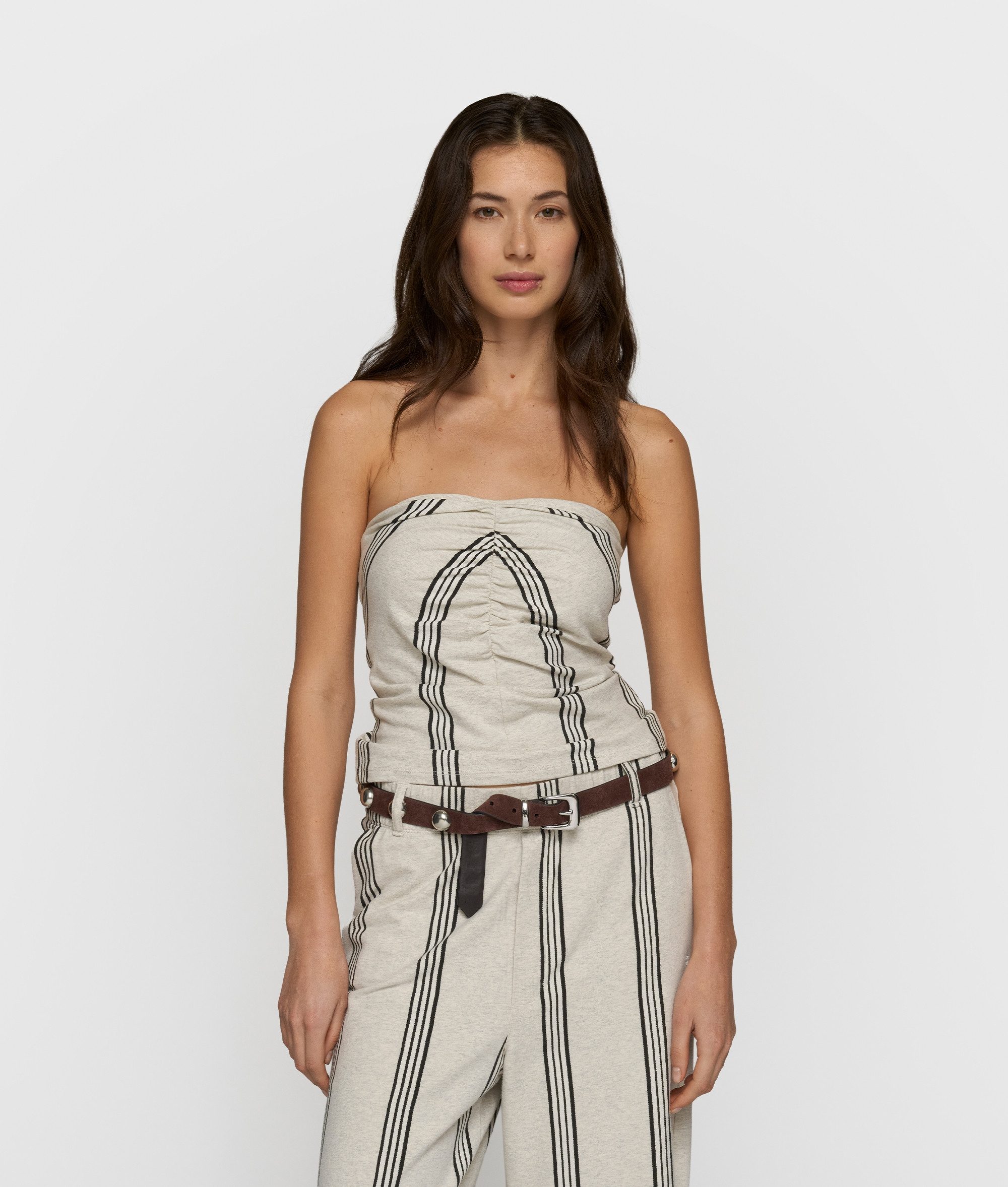 10DAYS T-Shirt strapless top stripes