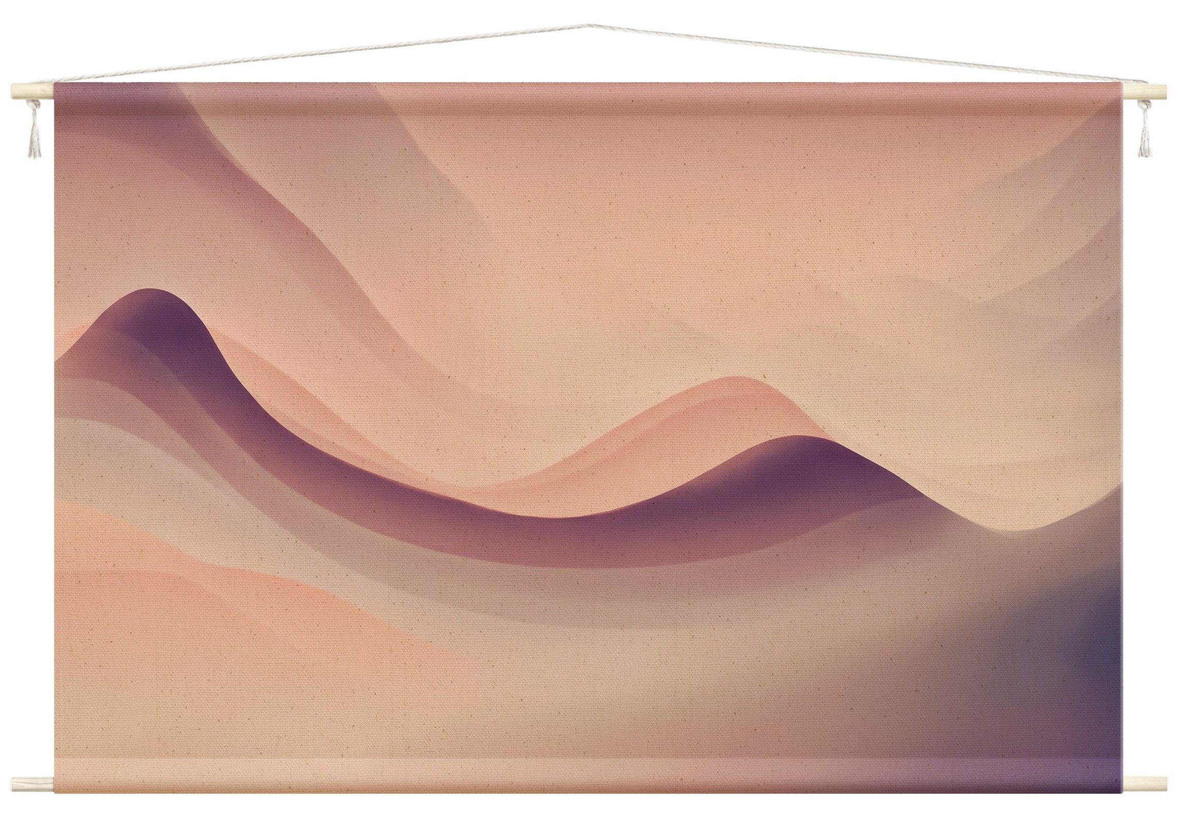 Bilderdepot24 Wandteppich modern Abstrakt Farbverlauf rosa, rechteckig, Höhe: 2.6 mm, großes Wandbild aus Natur-Baumwolle Wandbehang Stoffbild Tuch Wollseil