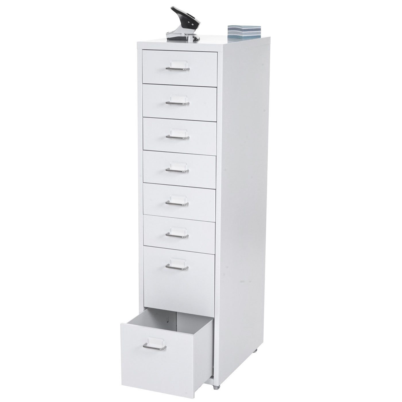 MCW Rollcontainer T851-8, 8 Schubladen, Mit Etiketten und Etikettenhalter, vier Laufrollen