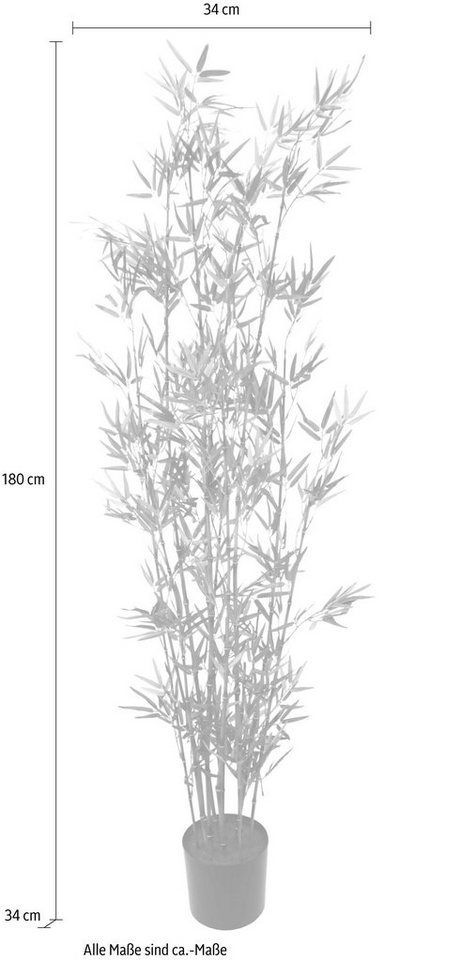 Kunstpflanze Bambus im Topf Bambus, 180 I.GE.A., Höhe cm