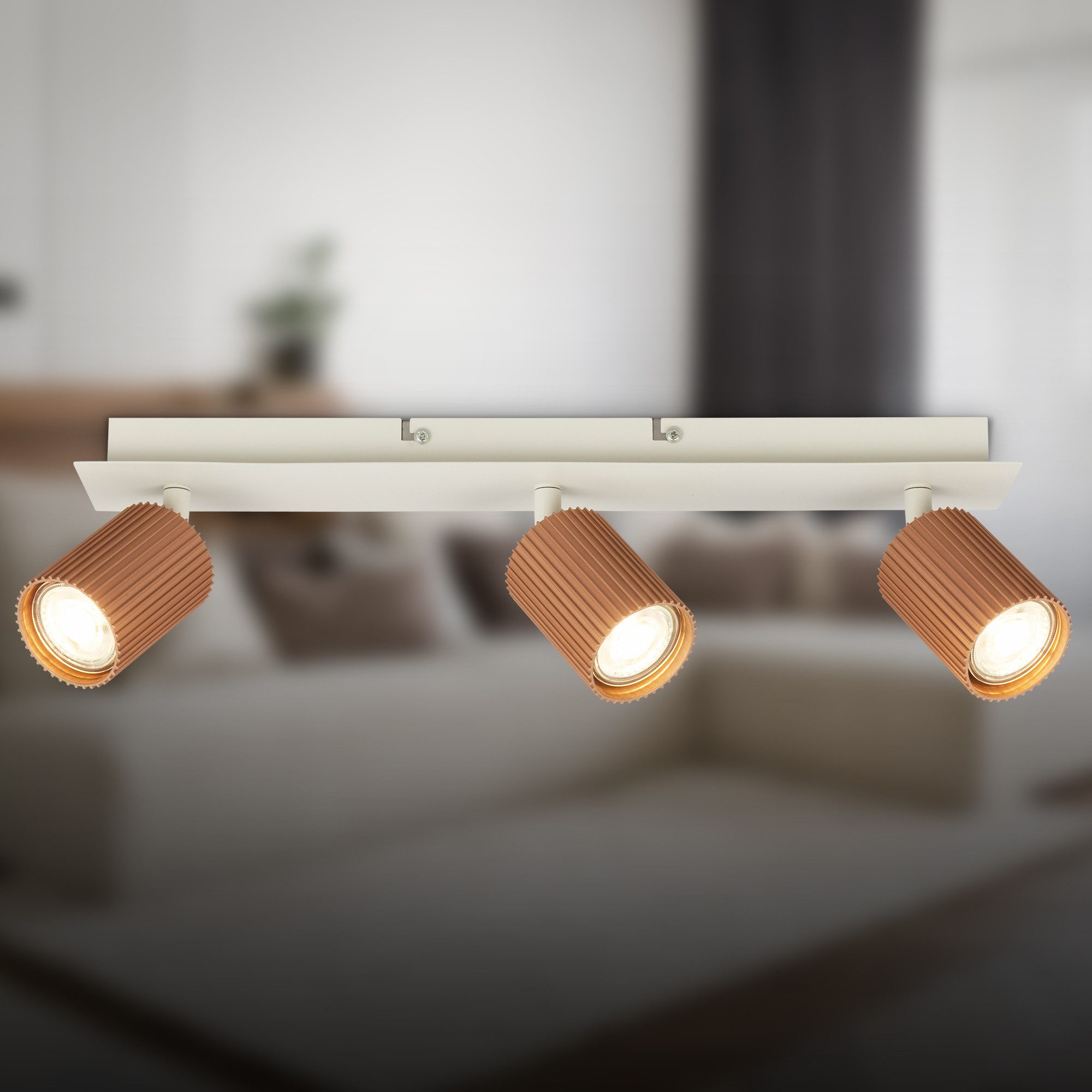 Briloner Leuchten LED Deckenspot Deckenleuchte Wandleuchte schwenkbar GU10 Deckenlampe Wohnzimmer Flur, 3-flammig, ohne Leuchtmittel, Abhängig vom Leuchtmittel, Schwarz, Beige, Coffee-Warmgrey, Wohnzimmer, Flur, Büro