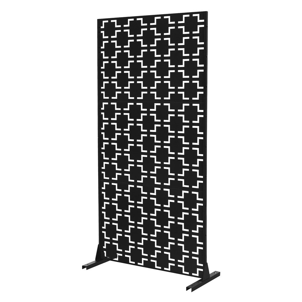 ML-DESIGN Sichtschutzelement Metall-Sichtschutz Paravent erweiterbar mit Ständer Sichtschutzwand, Raumteiler mit 3 Paneele Milano 90x180cm Stahl freistehend Trennwand