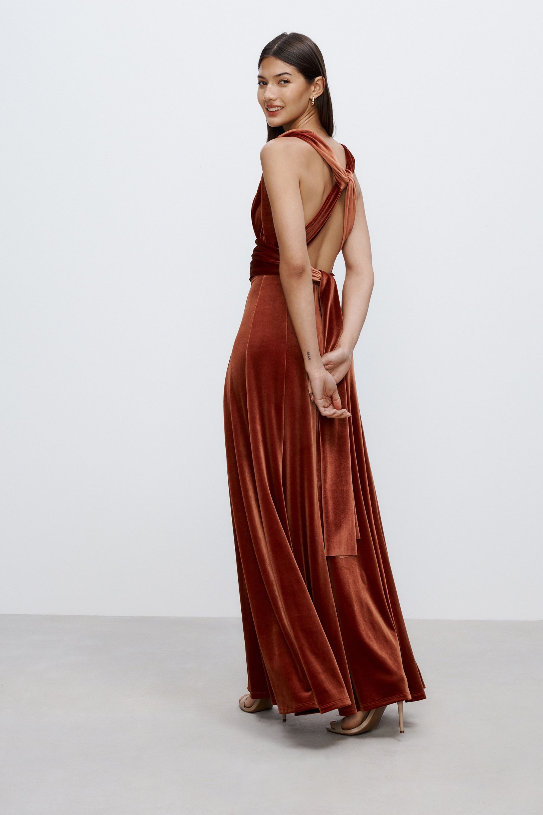 Next Samtkleid Multifunktionales Samt-Maxikleid, Brautjungfern (1-tlg) günstig online kaufen