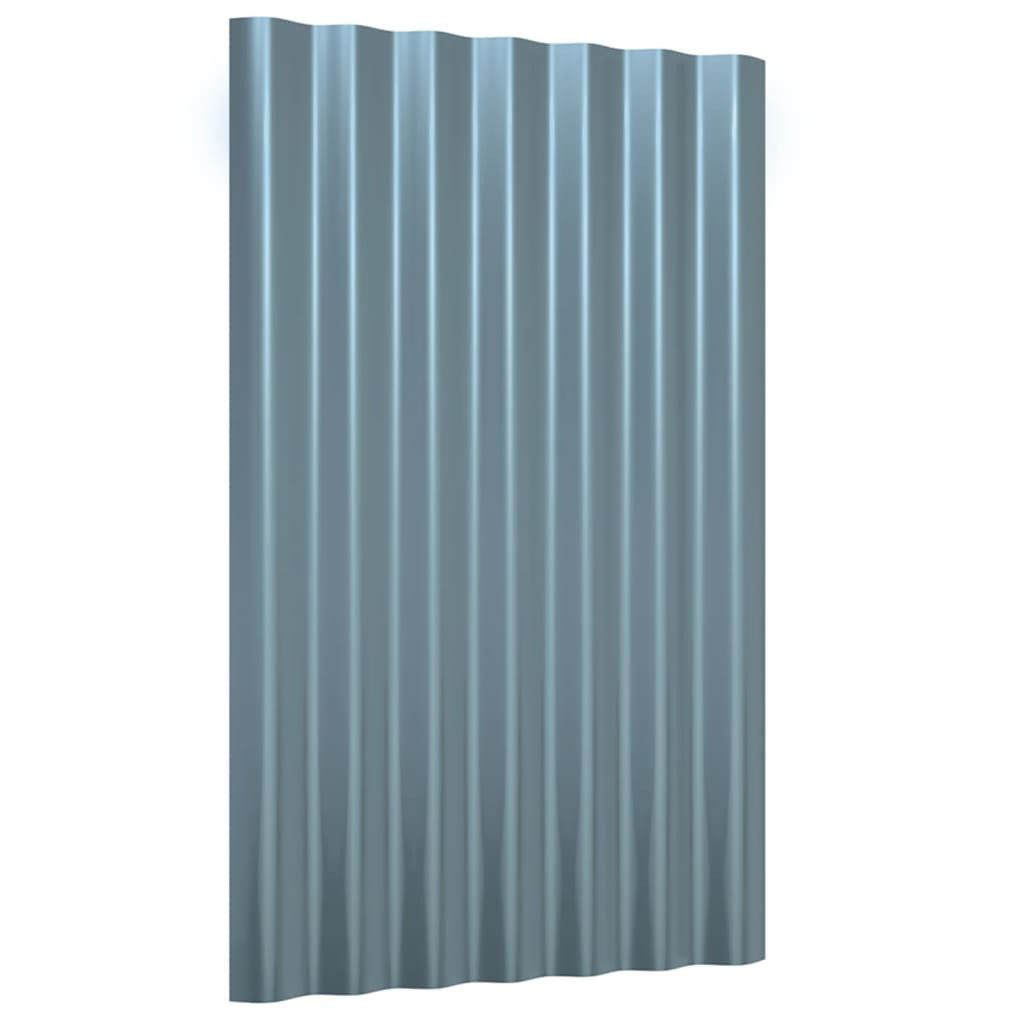 Deckenplatten Dachpaneele 12 Stk. Pulverbeschichteter Stahl Grau 60x36 cm