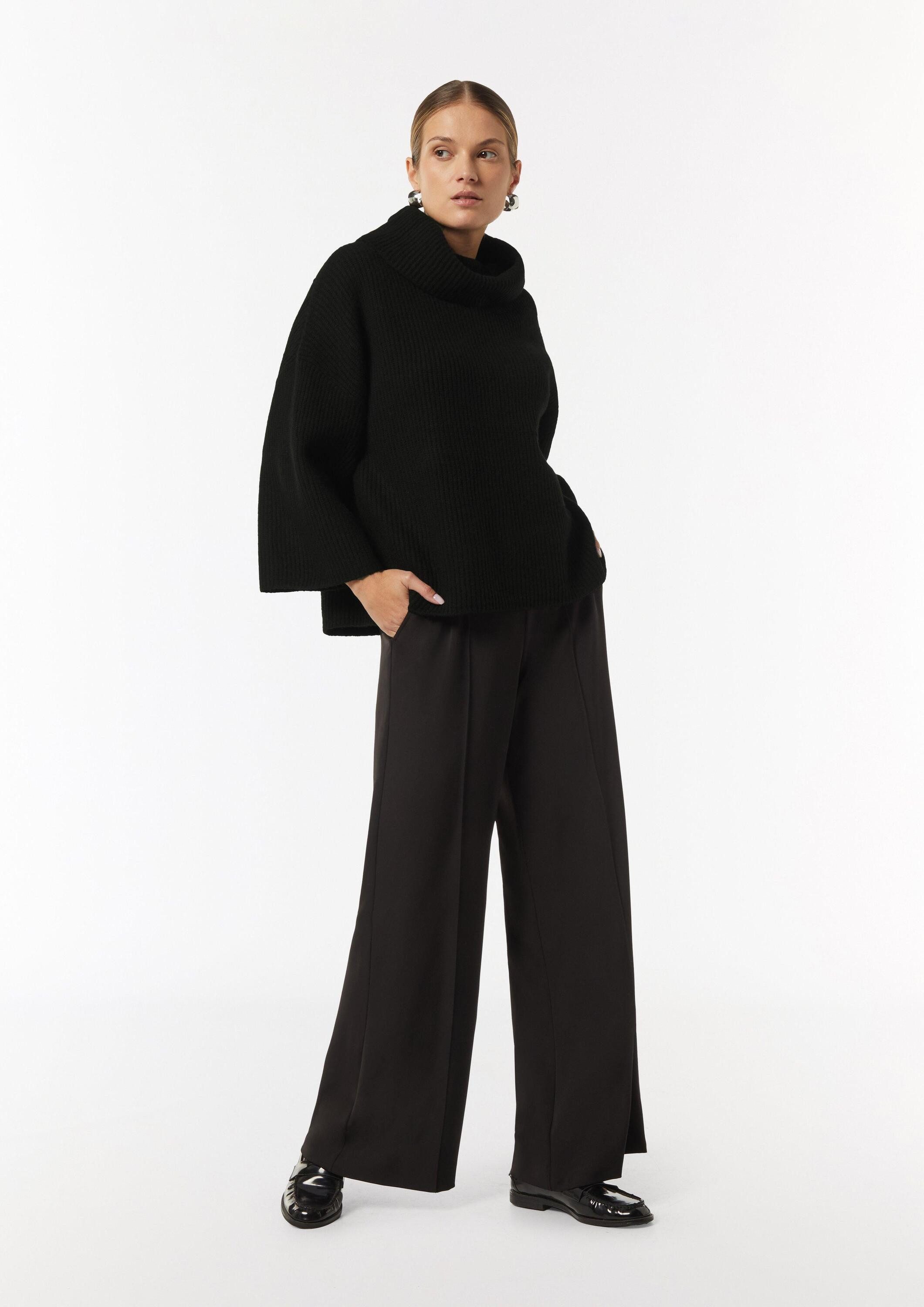 comma Poncho Indoor-Poncho Poncho mit weitem Rollkragen