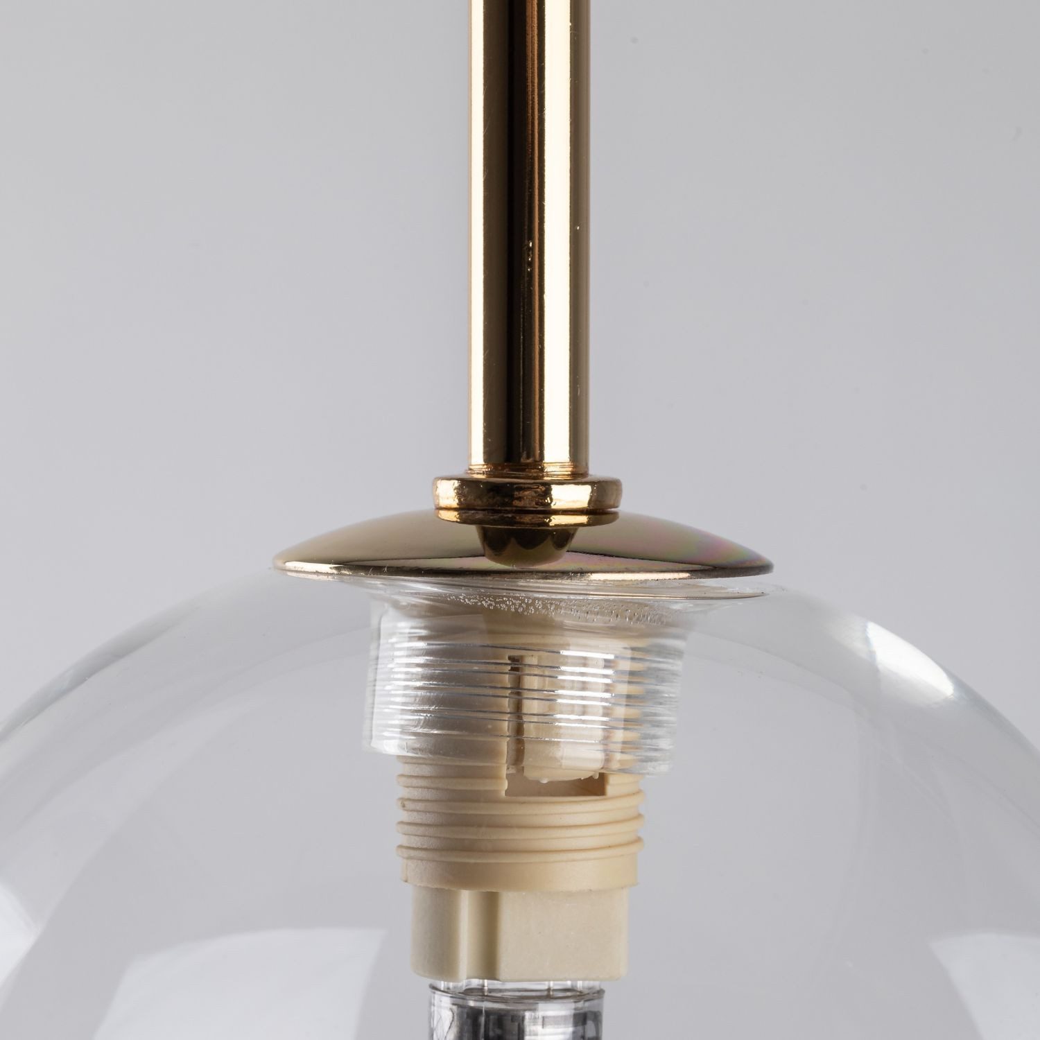 Licht-Erlebnisse Pendelleuchte HAVOR, ohne Leuchtmittel, Rauchglas Metall H: max. 240 cm B: 50 cm in Schwarz Bernstein Gold G9