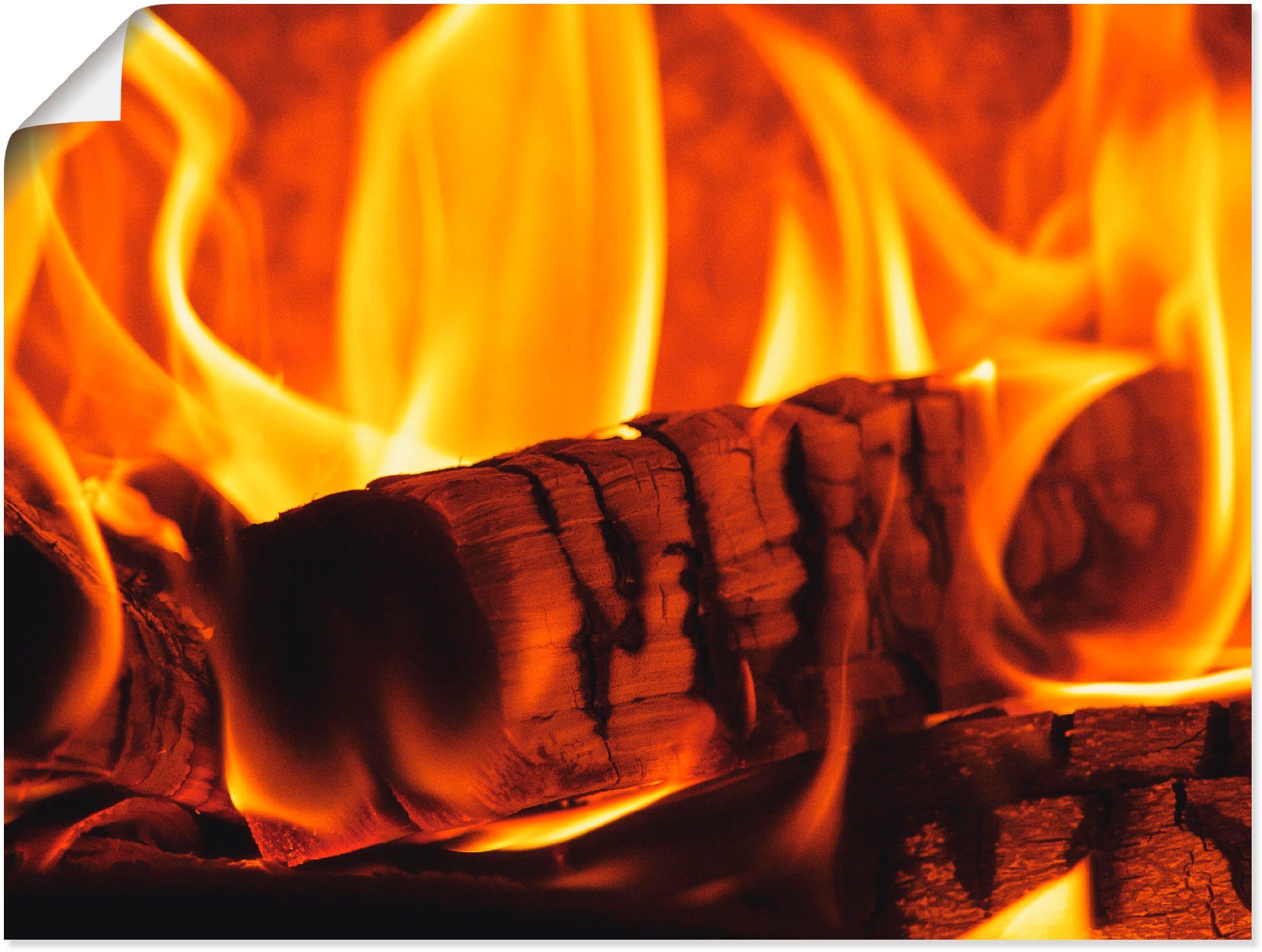 Artland Poster Kaminfeuer 3, Arrangements (1 St), ohne Rahmen