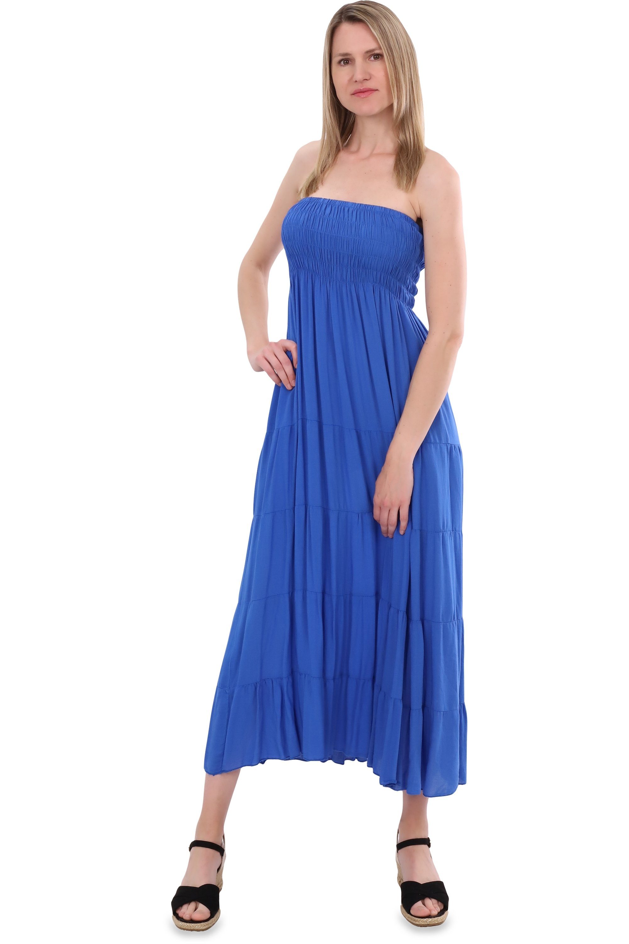 malito more than fashion Bandeaukleid malito Damen Bandeaukleid 4635 figurumspielendes Sommerkleid Strandkleid Einheitsgröße
