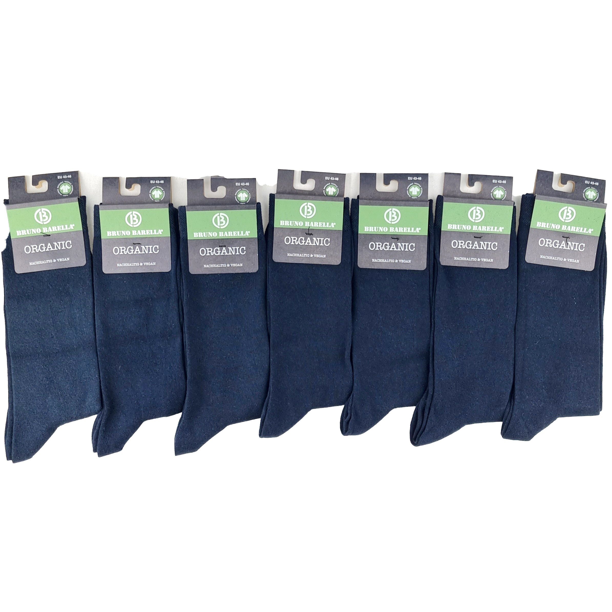 Bruno Barella Socken GOTS zertifizierte Biobaumwolle Socken navy "in 7er Pack" (Set, 7 Paar)