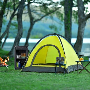 relaxdays Falttürenschrank Campingschrank mit 2 Ablagen