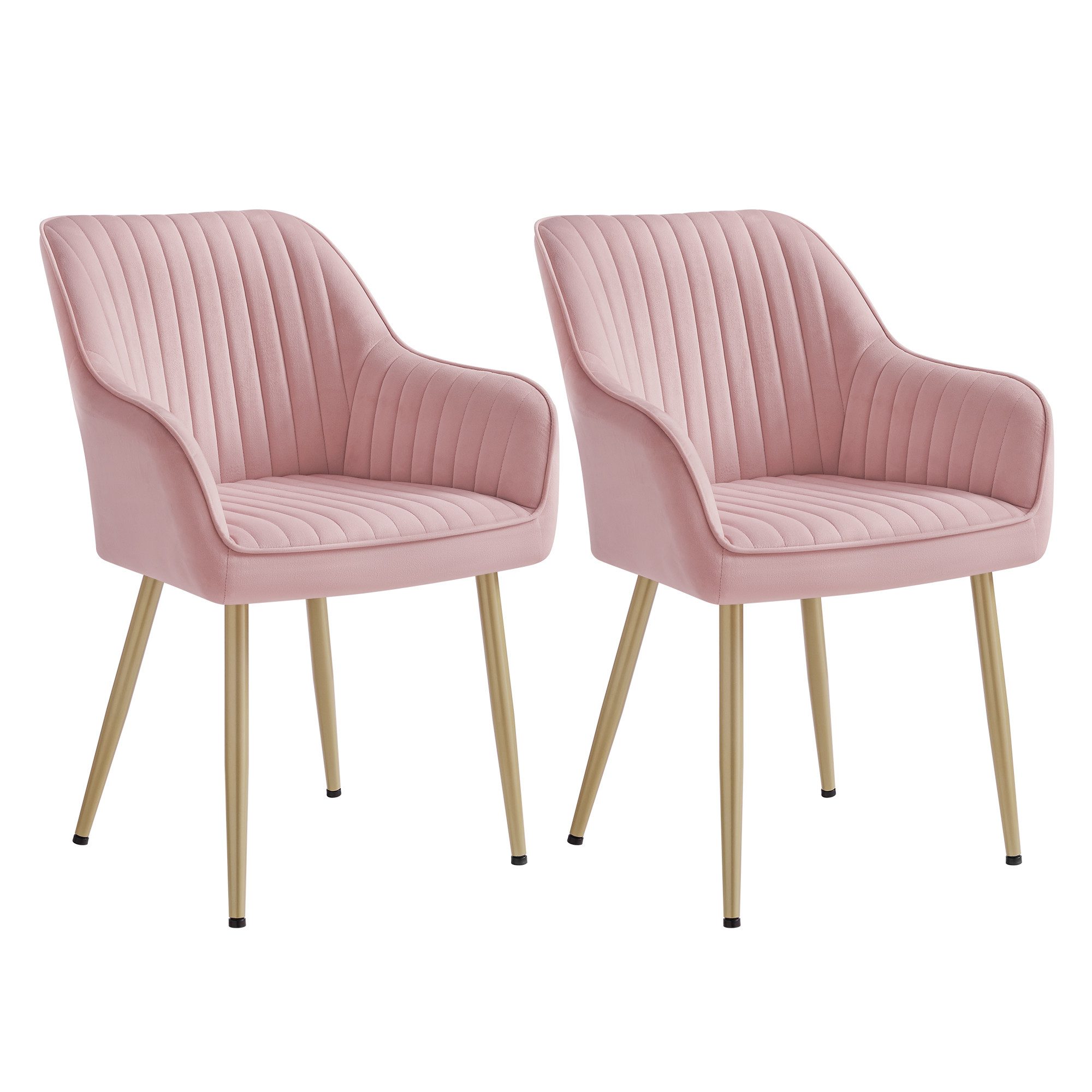 SONGMICS Esszimmerstuhl (2 St), Polsterstuhl mit Metallbeine, Samt, für Sch günstig online kaufen